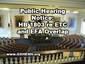 Public hearing notice: HB 1803 re ETC and EFA Overlap